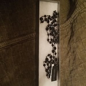 Long black, sparkly necklace